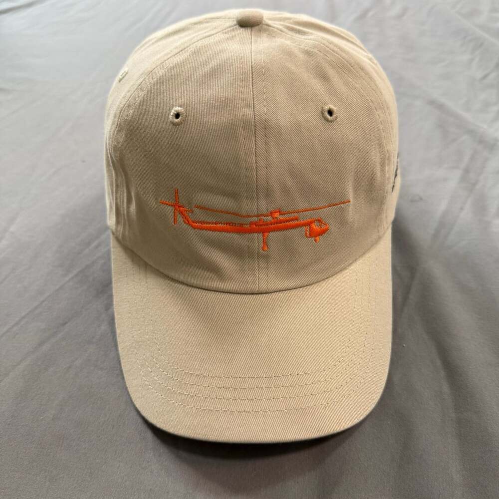 Erickson S-64 Aircrane Helicopter Embroidered Tan Dad Hat